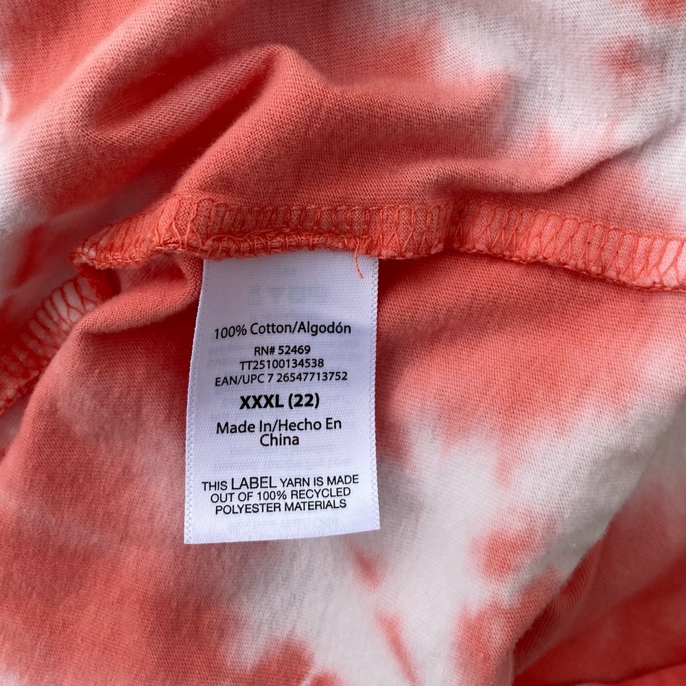 Time And Tru Women's Tie Dye Cotton T-Shirt With Dolman Sleeves Size XXXL (22) - Picture 11 of 12